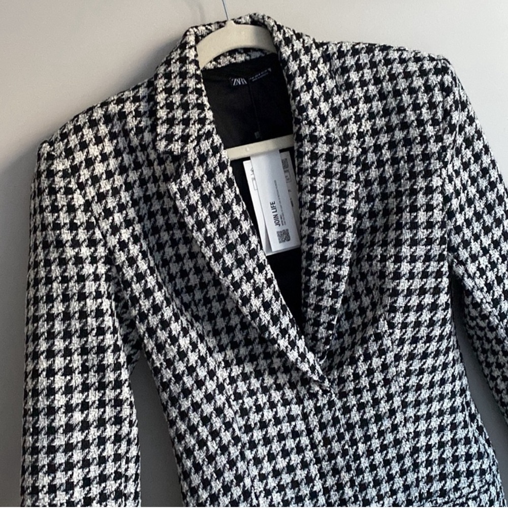 Zara Houndstooth Blazer Mini Dress size M NEW with tags - Picture 11 of 16